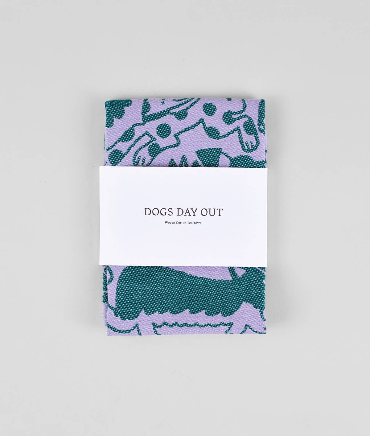 Wrap - 'Dogs Day Out Lilac/Green' Tea Towel