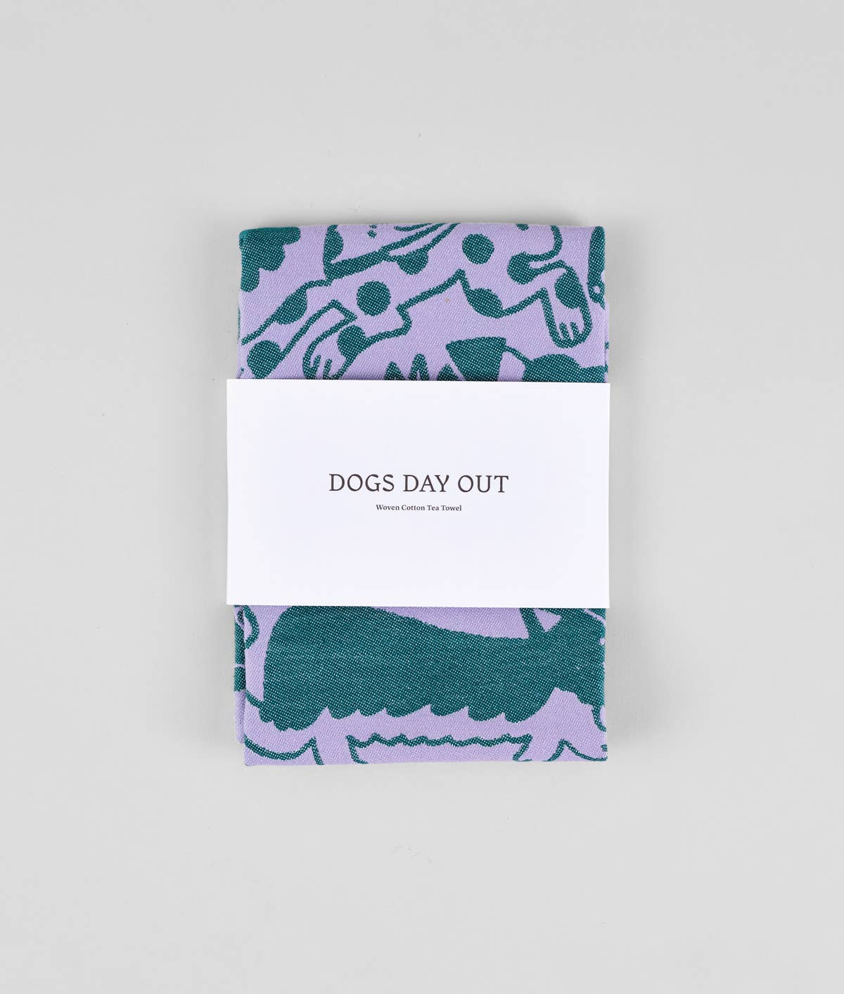 Wrap - 'Dogs Day Out Lilac/Green' Tea Towel - Preston ApothecaryWrap