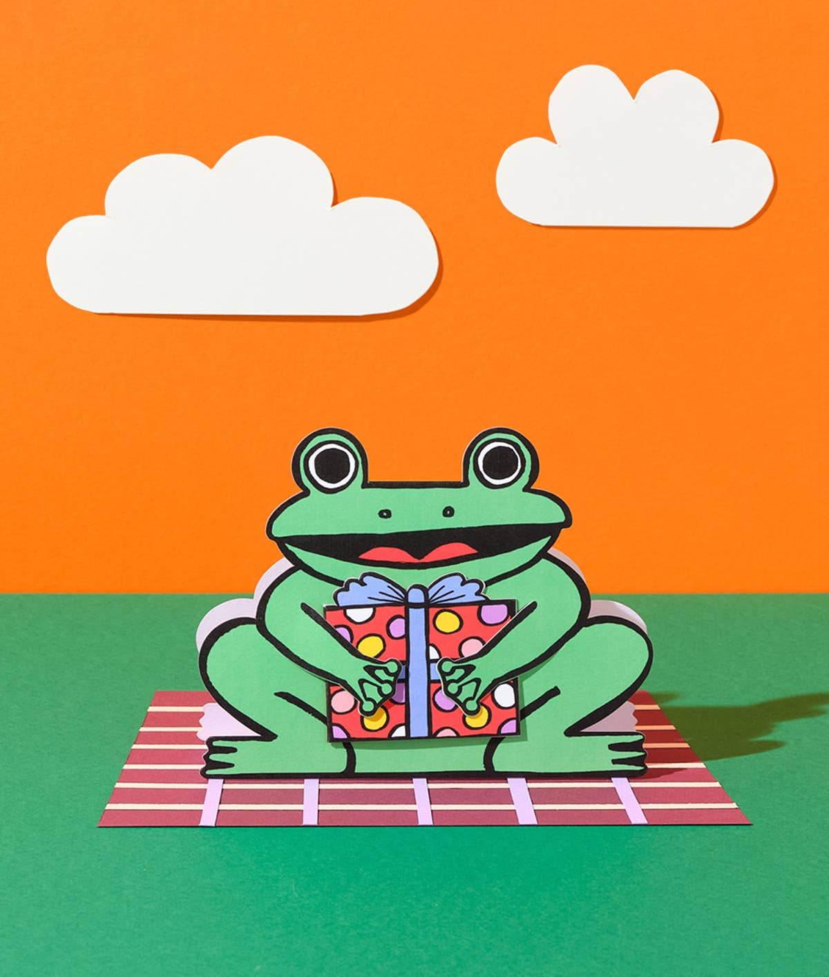 Wrap - 'Frog with Mini Card' Kid's Greetings Card - Preston ApothecaryWrap
