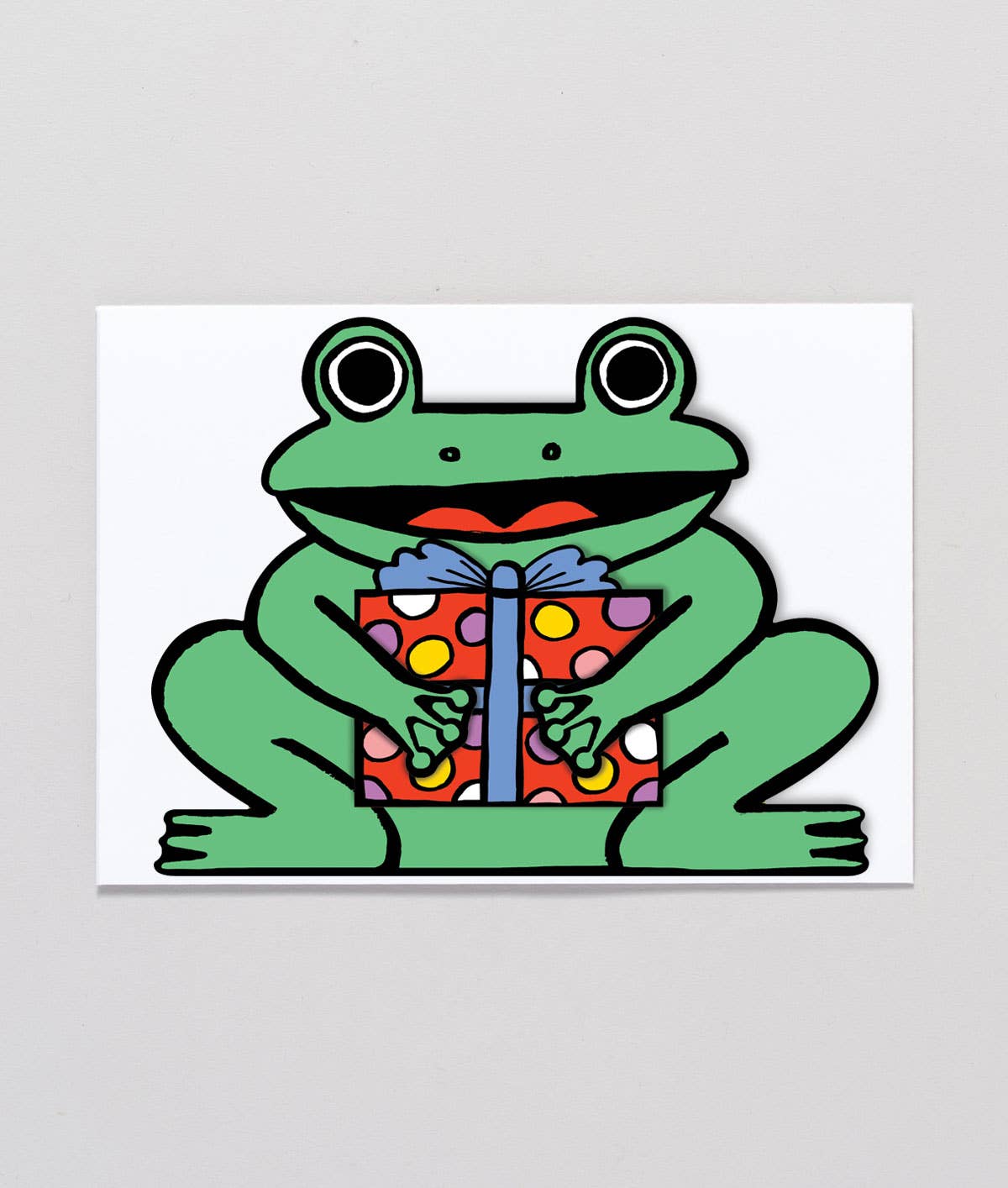 Wrap - 'Frog with Mini Card' Kid's Greetings Card