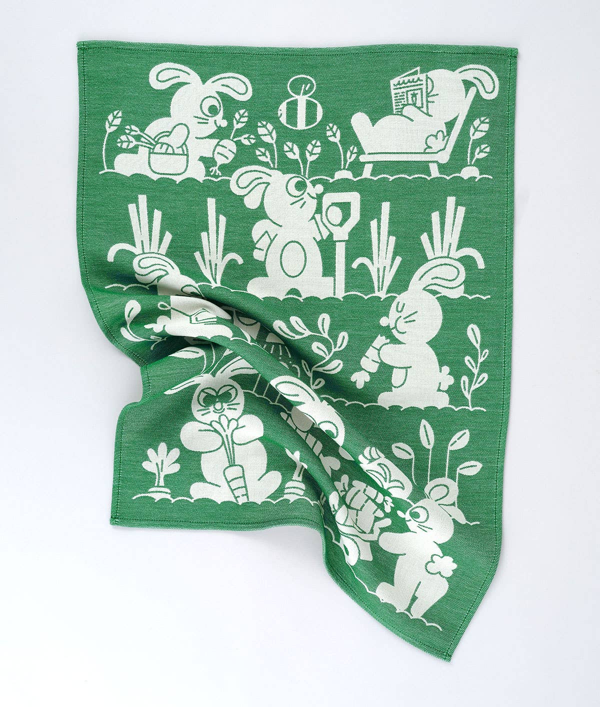 Wrap - 'Garden Rabbits' Tea Towel