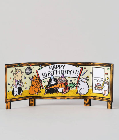 Wrap - 'Guinea Pig Surprise' Fold Out Kid's Birthday Card - Preston ApothecaryWrap