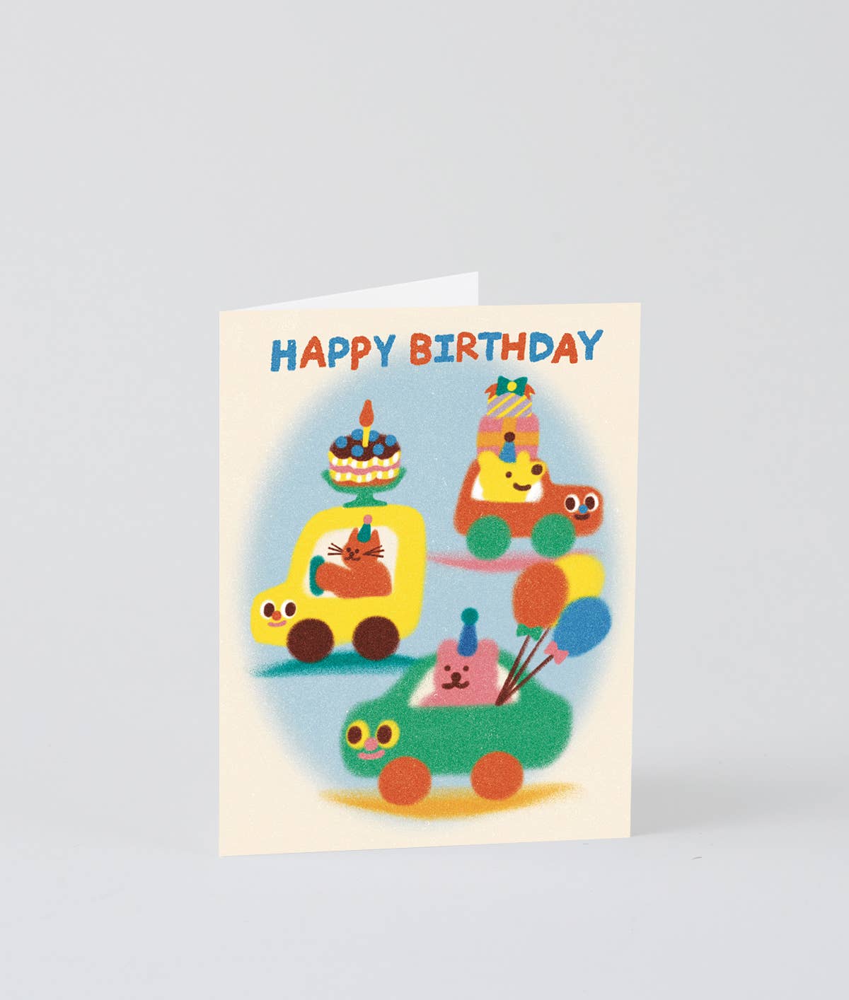 Wrap - 'Happy Birthday Cars' Kids Birthday Greetings Card - Preston ApothecaryWrap