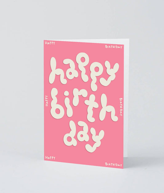 Wrap - 'Happy Birthday' Embossed Greetings Card - Preston ApothecaryWrap