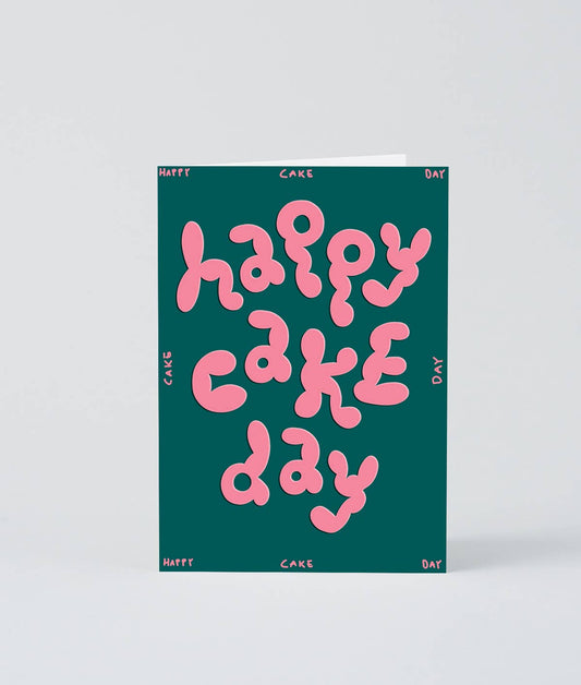 Wrap - 'Happy Cake Day' Embossed Greetings Card - Preston ApothecaryWrap