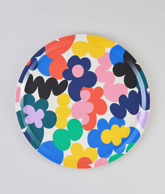 WRAP MAGAZINE 'Floral Burst' Round Art Tray - Preston ApothecaryWrap
