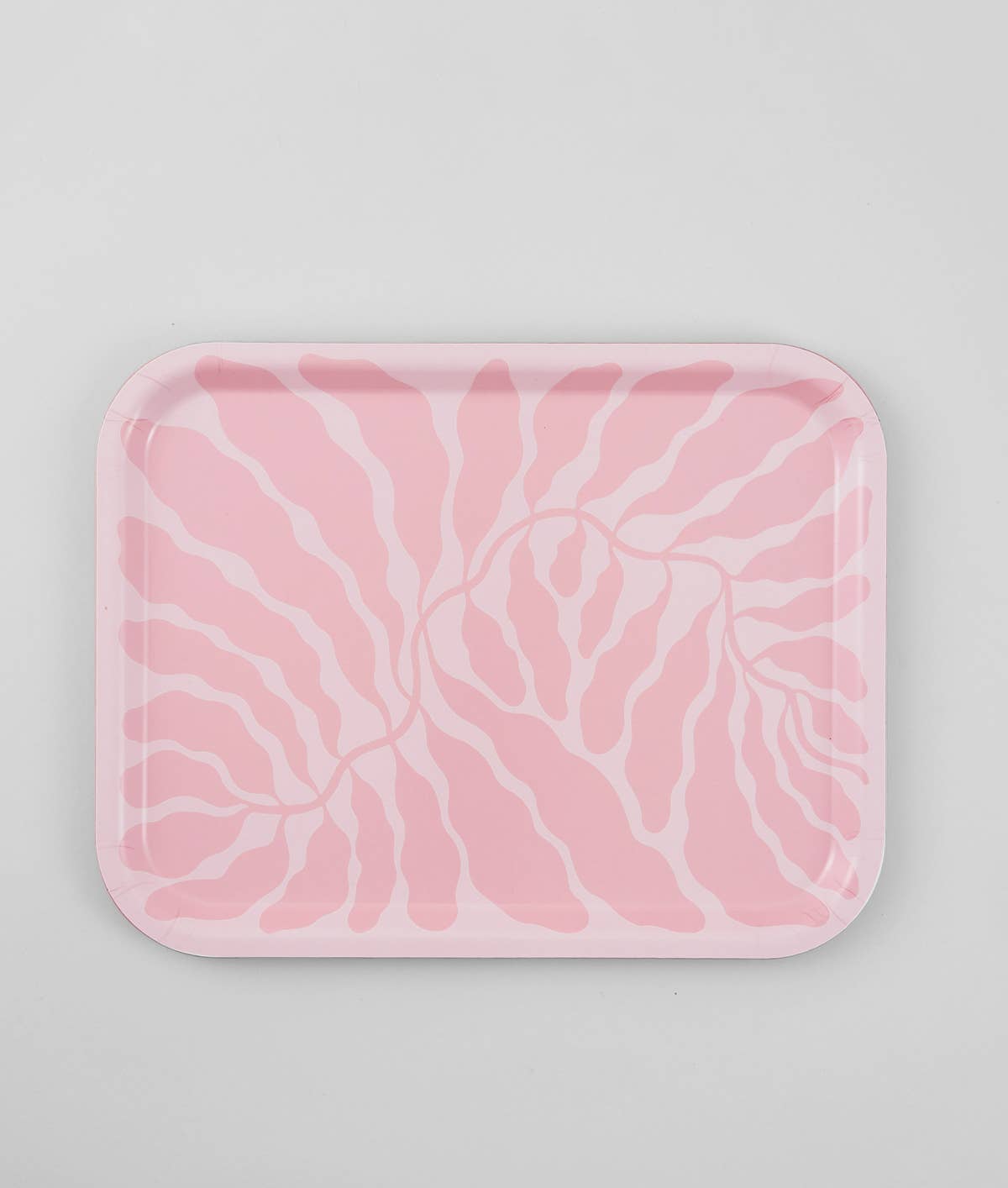 WRAP MAGAZINE 'Pink Leaves' Rectangle Art Tray - Preston ApothecaryWrap