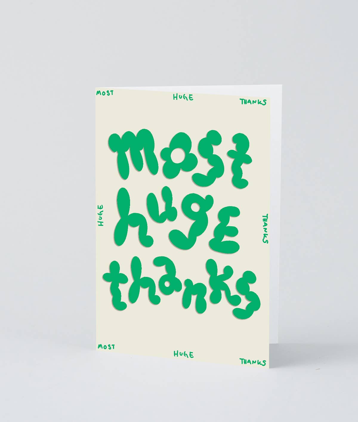 Wrap - 'Most Huge Thanks' Embossed Greetings Card