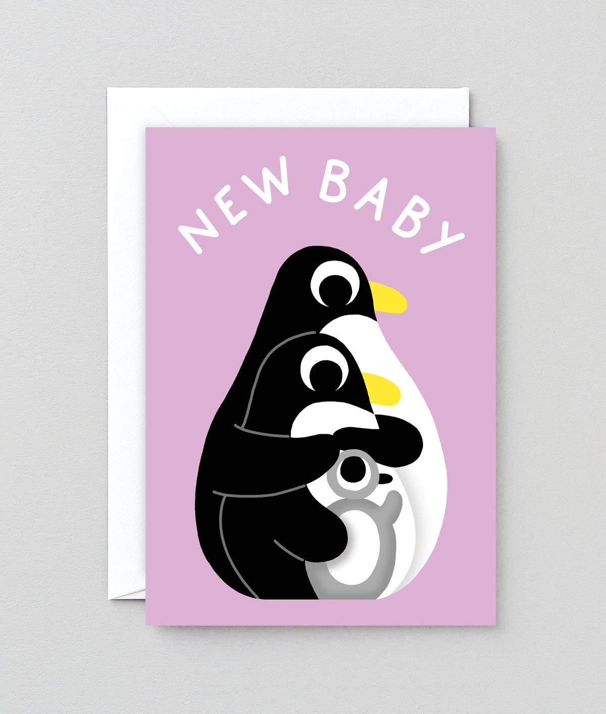 Wrap - 'New Baby Penguins' Greetings Card