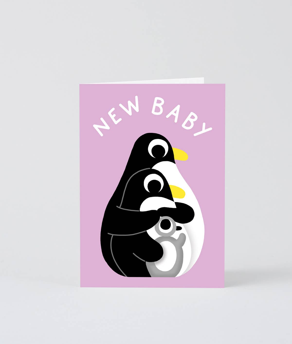 Wrap - 'New Baby Penguins' Greetings Card