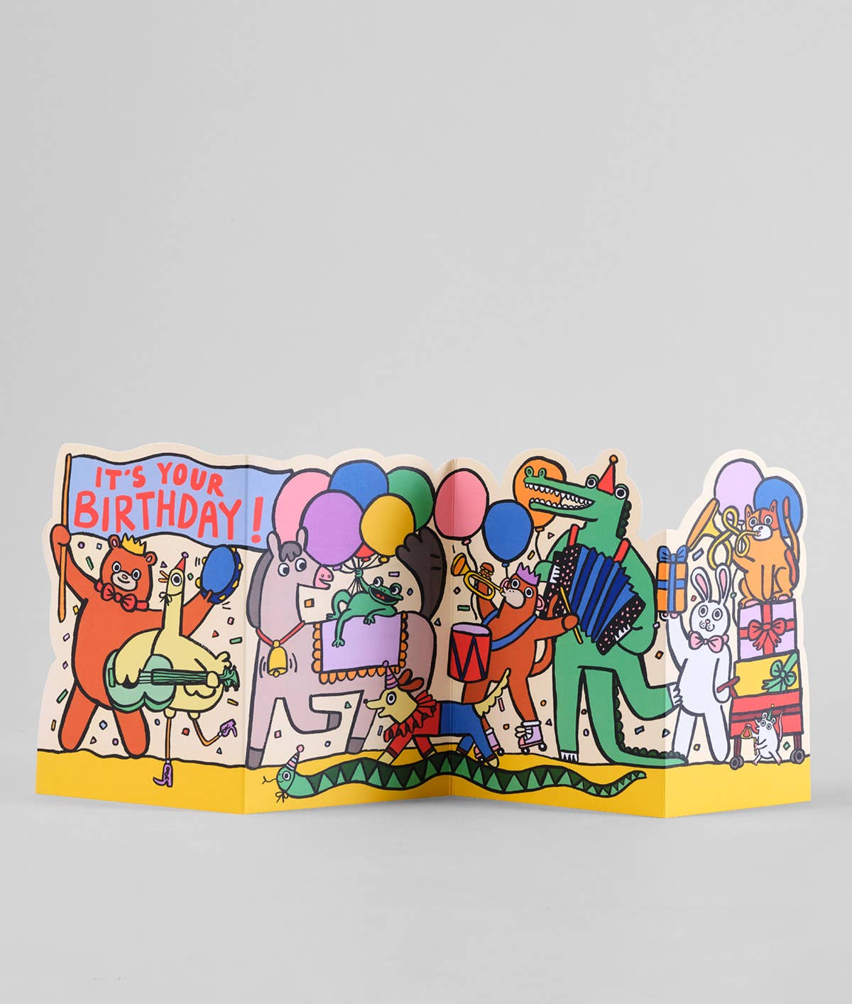 Wrap - 'Party Parade' Fold Out Kid's Birthday Card - Preston ApothecaryWrap