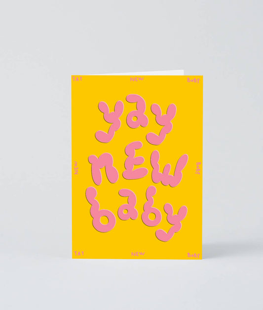 Wrap - 'Yay New Baby' Embossed Greetings Card - Preston ApothecaryWrap