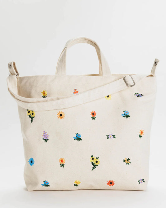 BAGGU Horizontal Zip Duck Bag - Embroidered Ditsy Floral