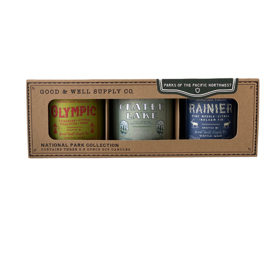 GOOD & WELL SUPPLY CO. National Parks of the Pacific Northwest Mini Candle Gift Set