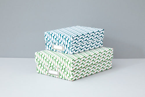 Ola Archive Boxes Set of 2 - Enid Green/Lilac