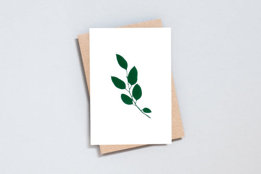 OLA Eucalyptus Card - Foil Blocked Green on Ivory