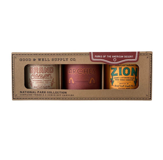 GOOD & WELL SUPPLY CO. National Parks of the American Desert Mini Candle Gift Set